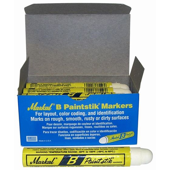 WHITE TIRE MARKER, CHALK, PAINTSTICK #17MM 12 IN THE BOX