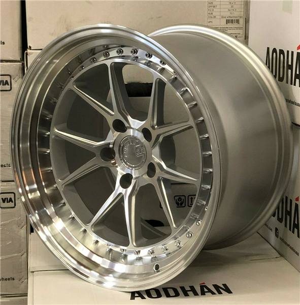 AODHAN-DS08 SILVER/MACHINE FACE 18X8.5 5X4.5 +35 +73.1 *DUAL PHASE FORGING CONSTRUCTION* DPF ™