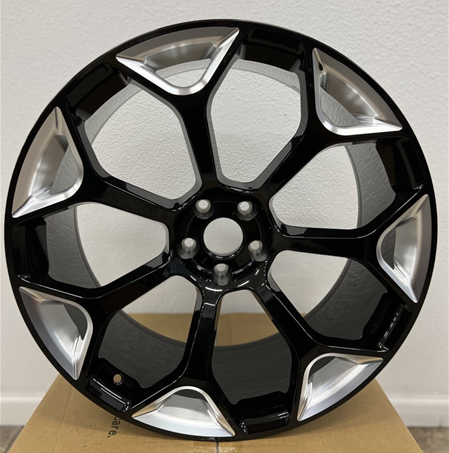 LB-70184 GLOSS BLACK MILLED 22X10.0 5X115 +18 +71.6 *FORGED 1 PC.*  **NO CENTER CAPS**