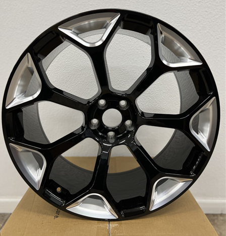 LB-70184 GLOSS BLACK MILLED 22X9.0 5X115 +18 +71.6 *FORGED 1 PC.*  **NO CENTER CAPS**