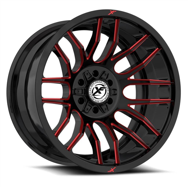 XF OFFROAD-XF232 GLOSS BLACK RED MILLED 20X10 6X135/6X5.5 -24 +106.4 *NEW STYLE 2023*