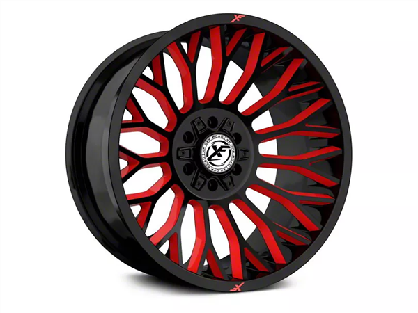 XF OFFROAD-XF237 GLOSS BLACK &amp; RED MILLED  20X10 5X127/5X5.5  -12 +78.1
