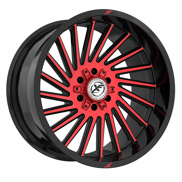 XF OFFROAD-XF239 GLOSS BLACK MACHINED RED 20X10 5X127/5X5.5 -24 +78.1 *NEW STYLE 2023*