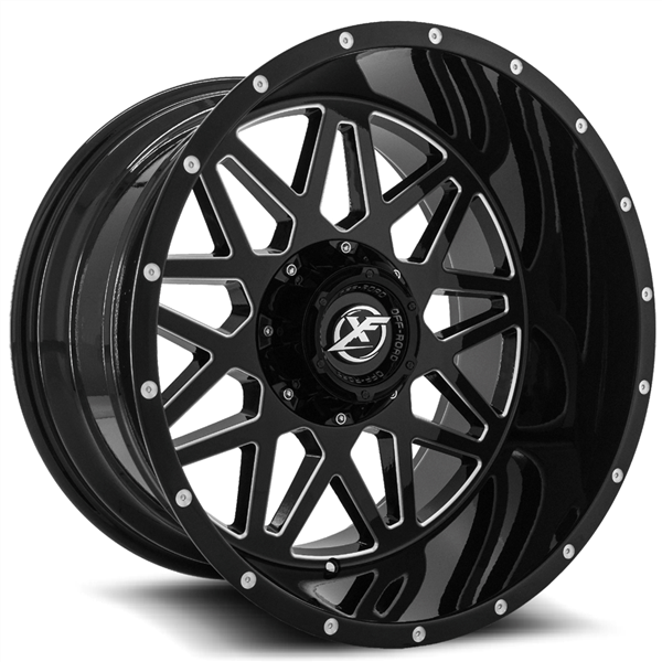 XF OFFROAD-XF211 GLOSS BLACK/MILLED 20X12 BLANK -44 +108.1 *CAN BE DRILL TO 6LUG 6X139.7/6X135/6X120