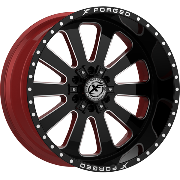 XFX FORGED XFX-302 BLACK/MILLED W/RED WINDOWS 18X10 6X135/6X5.5 -12 +108 **FORGED** *FLOATING