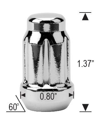 12X1.5 SPLINE ACORN (TUNER) LUG NUTS (1.37")
