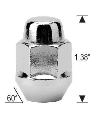 1/2"-20 BULGE ACORN, 3/4" HEX (1.75 LONG)
