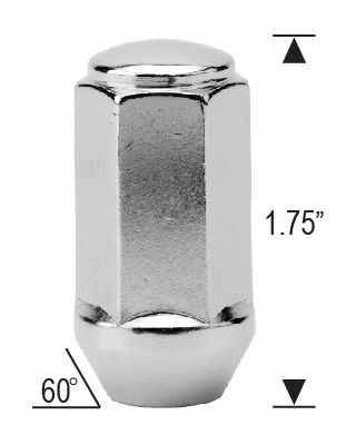14X1.5 LONG BULGE, 3/4" HEX 1.75" CHROME