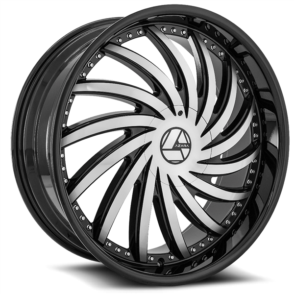 AZARA AZA-508 GLOSS BLACK & MACHINE 32X10 5X5.5 5X139.7 +15 +78.1 @ WW *RT*