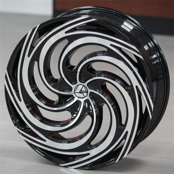 AZARA AZA-519 GLOSS BLACK/MACHINE 20X8.5 5X4.5/5X4.75 +35 +74.1 *RT*