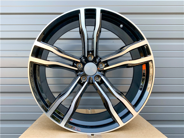 B-6 GLOSS BLACK/MACHINE 22X11 5X4.75 +35 +74.1