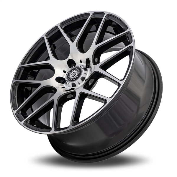 CURVA CONCEPTS-C7 BLACK/MACHINE FACE 18X9.0 5X4.5 +35 +73.1 *STAGGERED*