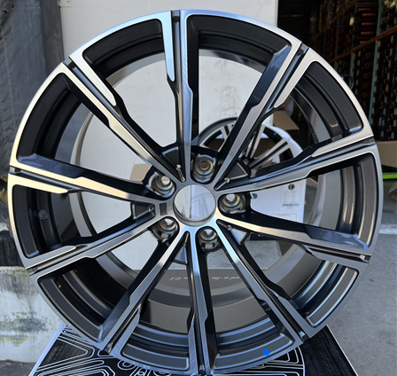 CYBER FORGED-CF182 GUNMETAL/MACHINE FACE 20X11 5X4.75/5X120 +37 +74.1 *NO CENTER CAPS*