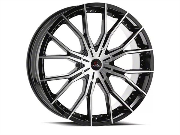 CAVALLO CLV-36 GLOSS BLACK & MACHINED 24X9 5X115/5X120 +34 78.1 *NC*