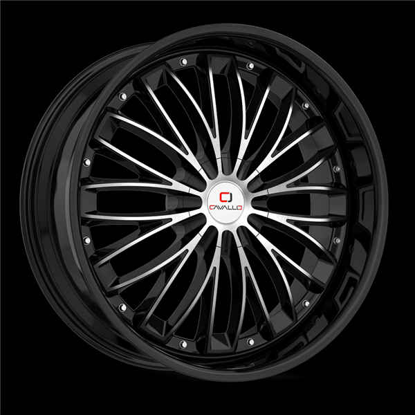 CAVALLO CLV-42 GLOSS BLACK & MACHINED 18X8.0 5X114.3/5X100 +35 +74.1 *NC*