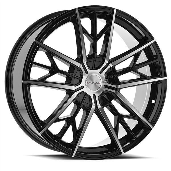 CAVALLO CLV-39 GLOSS BLACK/MACHINE 20X8.5 5X112/5X4.5 +35 +74.1 *RT*