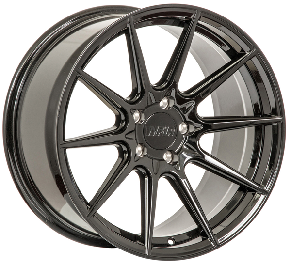 F1R-F101 GLOSS BLACK 18X9.5 5X112 +42 *STAGGERED*