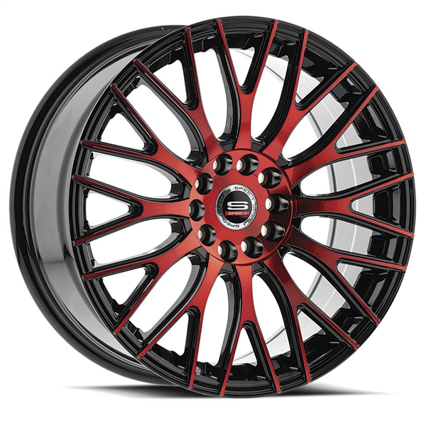SPEC-1 RACING SP-55 GLOSS BLACK/RED 17X7.5 5X100/5X4.5 +42 +73.1