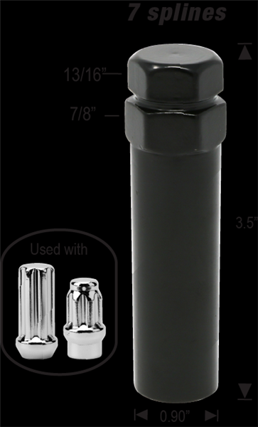 TUNER LUG NUT KEY FOR 14X1.5 DUPLEX 7 SPLINE