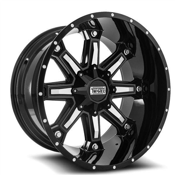 TWISTED OFFROAD-T23 WRAITH BLACK/MACHINE 20X10 5X4.5/5X127 -12 +87.1