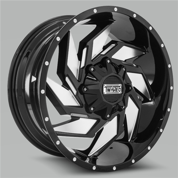 TWISTED OFFROAD-T24 RAPTOR BLACK/MACHINE 22X12 5X4.5/5X127 -44 +87.1