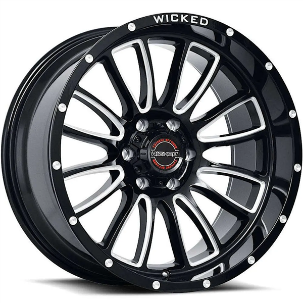 WICKED-OFFROAD W908 GLOSS BLACK MILLED 20X10 6X135/6X5.5 -19 +106.1