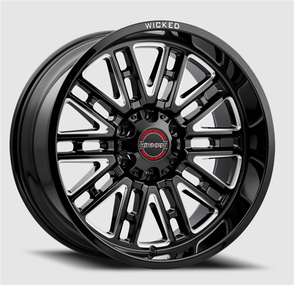 WICKED OFFROAD W937 GLOSS BLACK MILLED 20X10 5X139.7 -19MM 87.10 CB