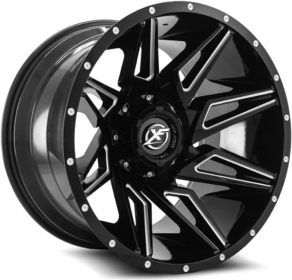 XF OFFROAD XF-218 GLOSS BLACK & MILLED 20X10 5X127/5X139.7 -12 78.1 *NC*