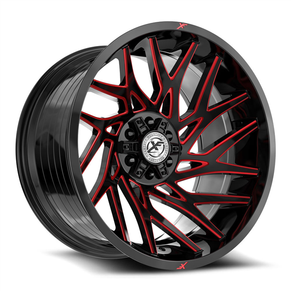 XF OFFROAD XF-229 GLOSS BLACK & RED MILLED 20X10 6X135/6X139.7 -12 106.4 *NC*