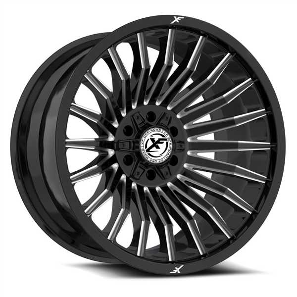 XF OFF-ROAD XF-231 GLOSS BLACK & MILLED 22X12 8X165.1/8X170 -44 +125.2 *NC*