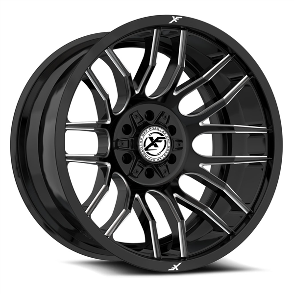 XF OFF-ROAD XF-232 GLOSS BLACK & MILLED 22X12 6X135/6X5.5 -44 +106.4 *NC*