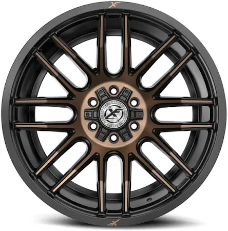 XF OFFROAD XF-232 SATIN BLACK & BRONZE MACHINED DOUBLE DARK TINT 17X9 6X135/6X139.7 +12 106.4 *NC*