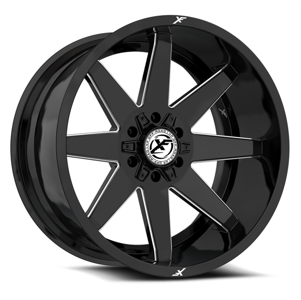 XF OFF-ROAD XF-236 GLOSS BLACK & MILLED 20X9.0 8X165.1/8X170 +12 +125.2 *NC*