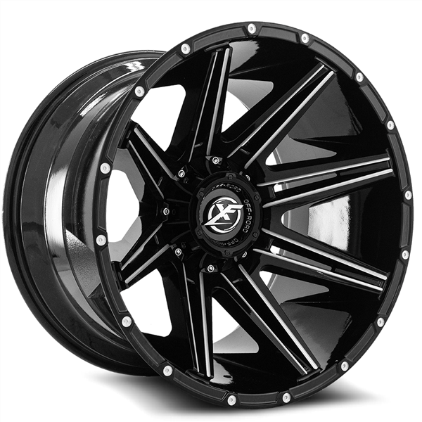 XF OFFROAD-XF220 GLOSS BLACK/MILLED 18X9.0 5X127/5X139.7 +0 +78.1 *NC*