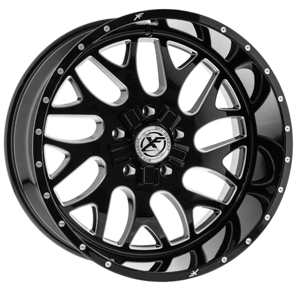 XFX FORGED XFX-301 BLACK/MILLED WINDOWS 22X12 6X135/6X5.5 -44 +108 **FORGED** *FLOATING CAPS*
